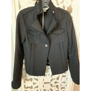 Banana Republic Short Black Military Wool Jacket 2